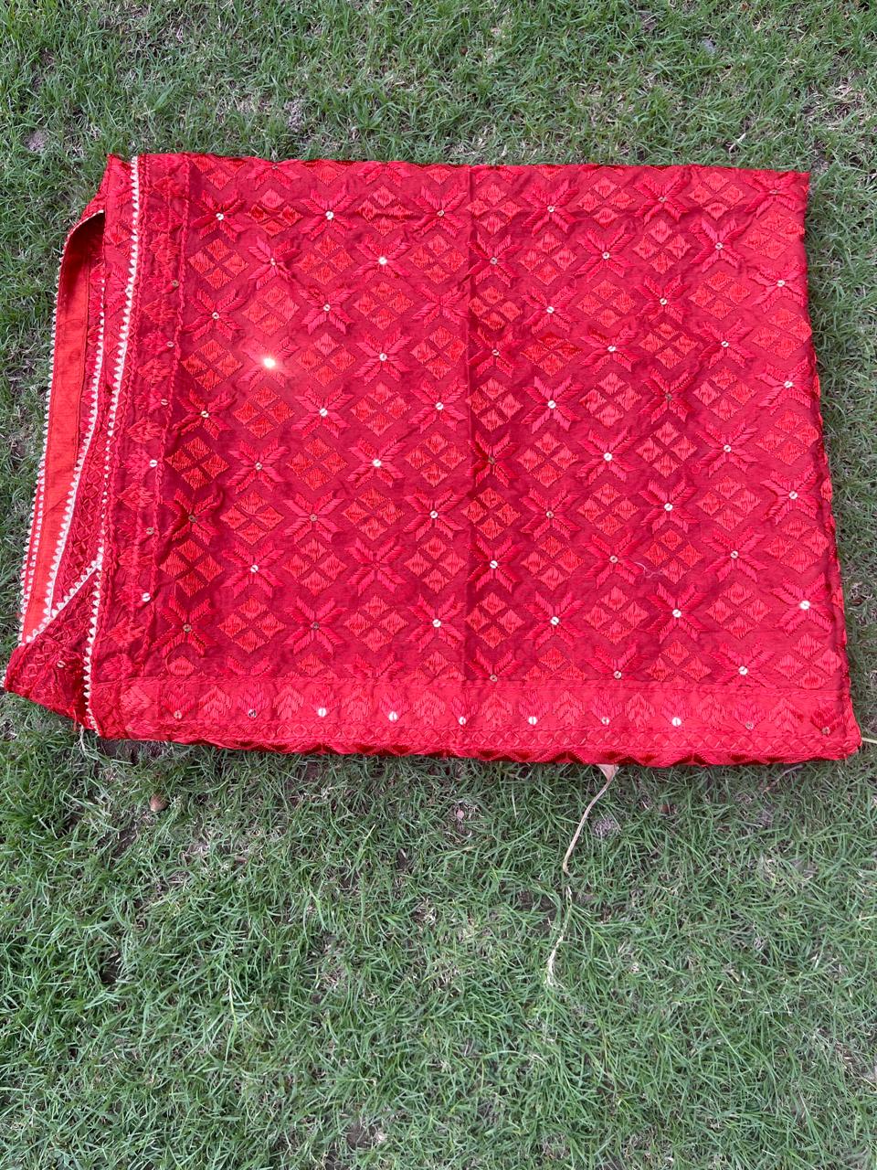Phulkari with jaal embroidery