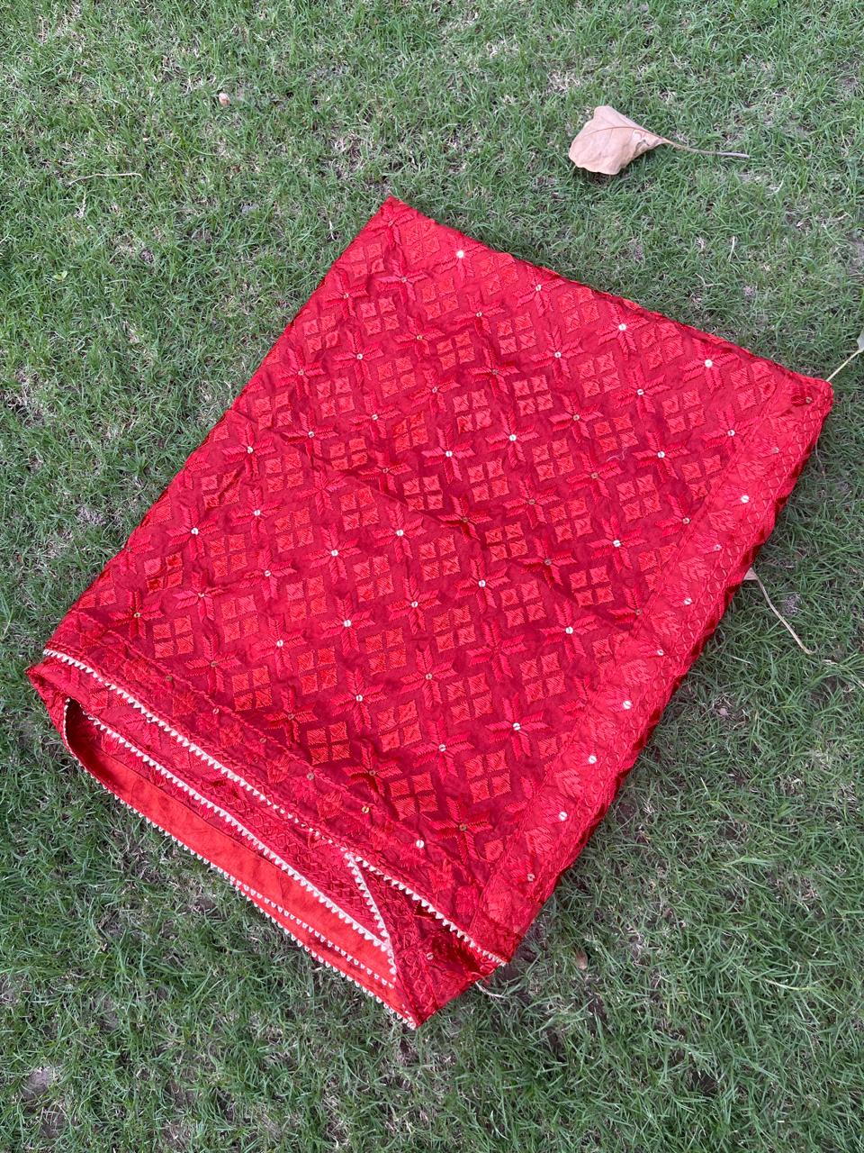 Phulkari with jaal embroidery