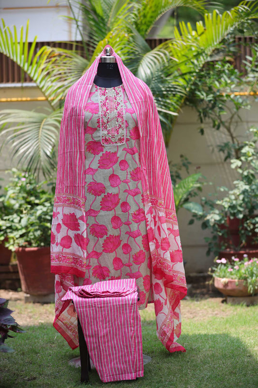 FLORAL PINK SUIT