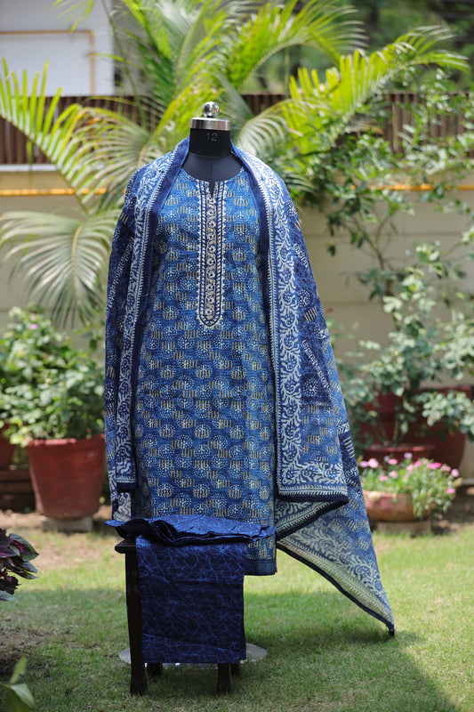 DARK BLUE COTTON SUIT