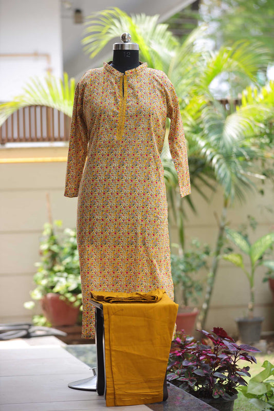 CAMBRIC COTTON PRINTED KURTA SET
