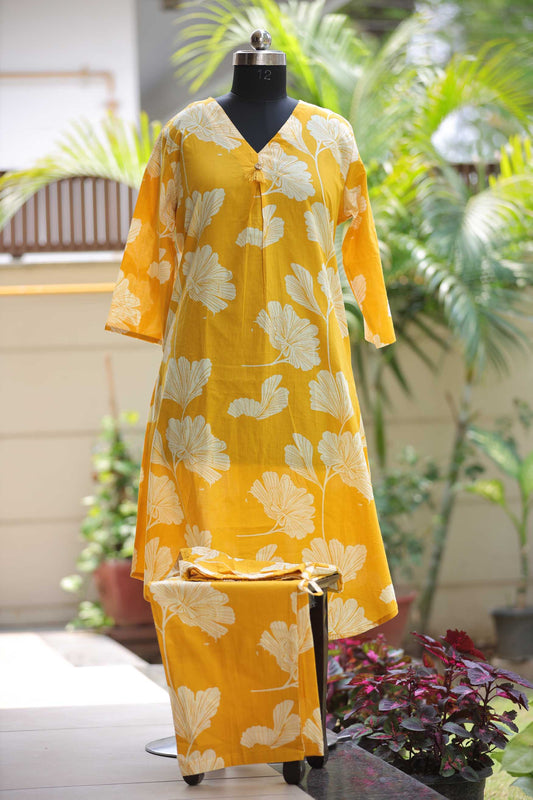 COTTON PRINTED SET YELLOW