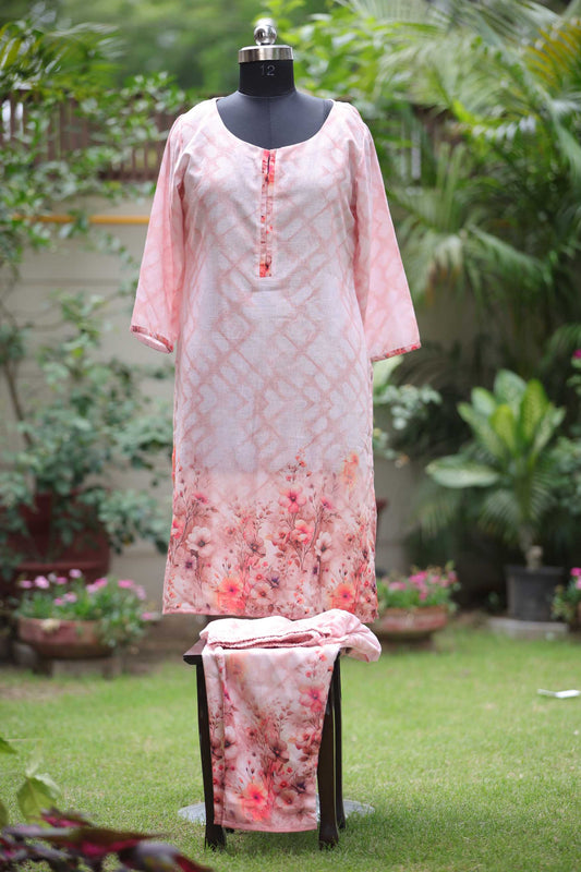 LINEN PANEL PRINT KURTA SET