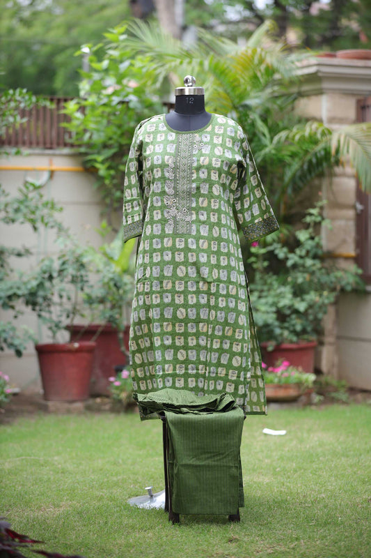 GREEN COTON SUIT
