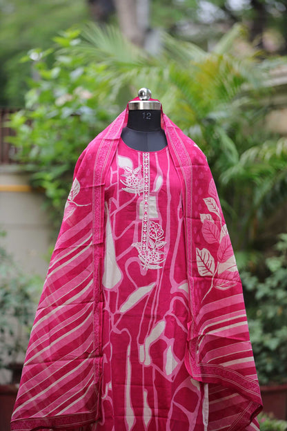 COTTON MAGENTA SUIT