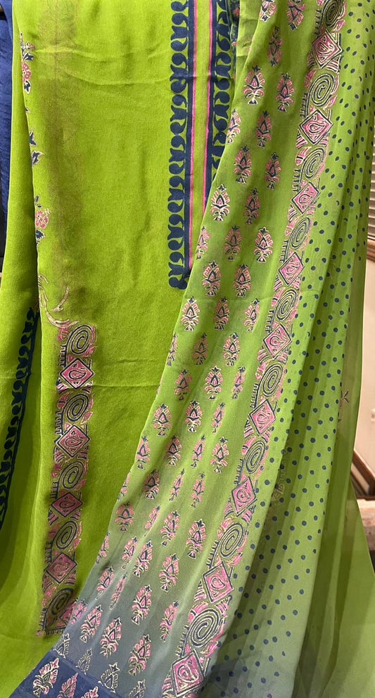 BLOCK PRINT GEORGETTE SUIT