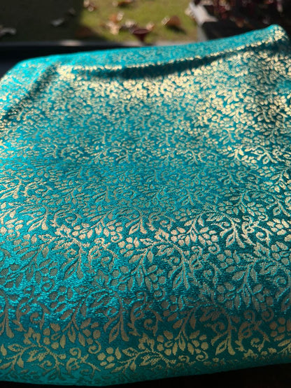 BROCADE BLUE AND GOLDEN