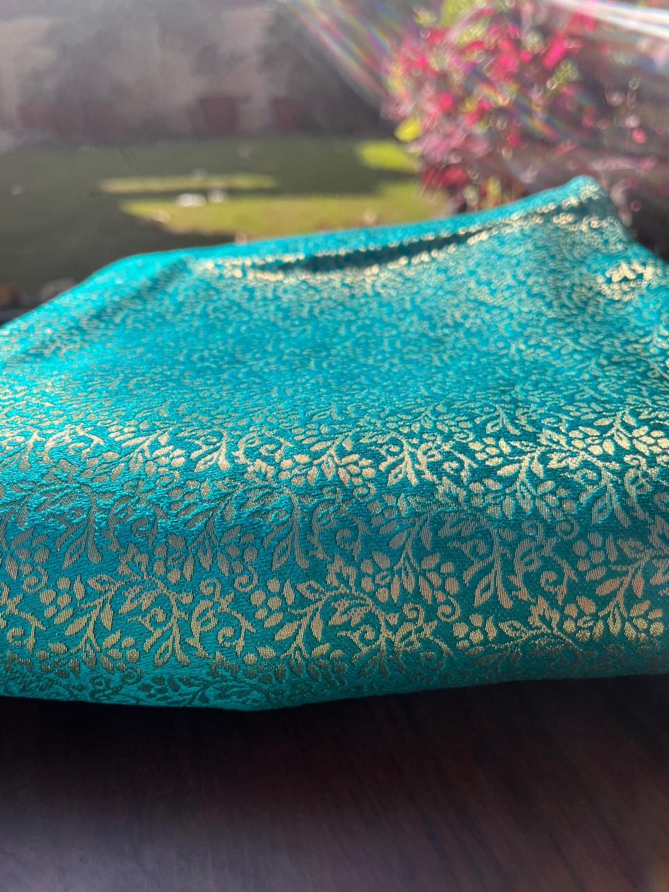 BROCADE BLUE AND GOLDEN