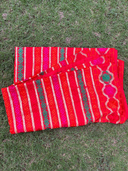Phulkari with stripes design
