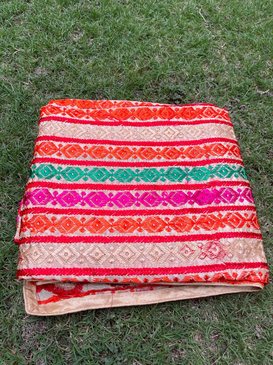 Phulkari with stripes design