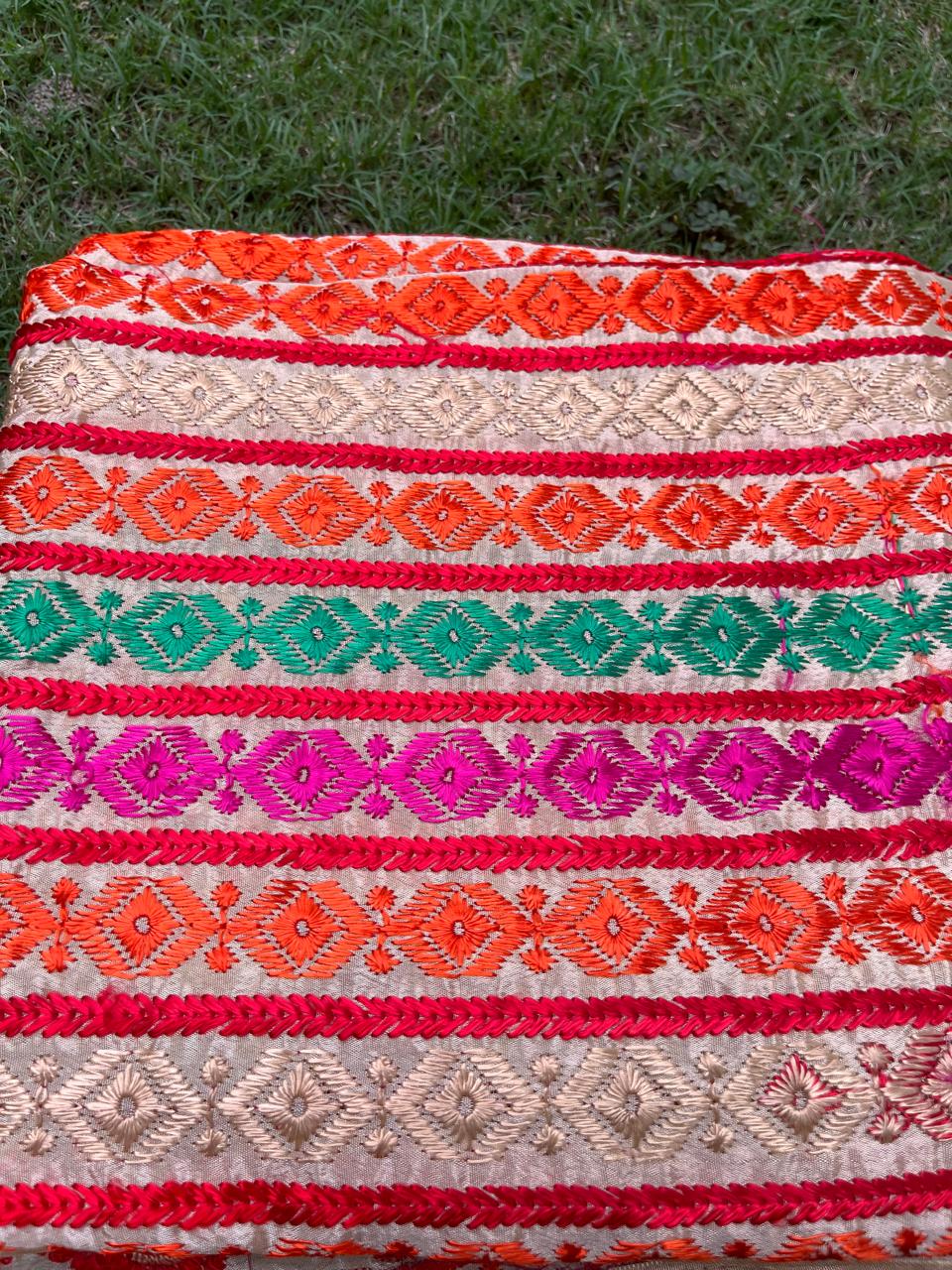 Phulkari with stripes design