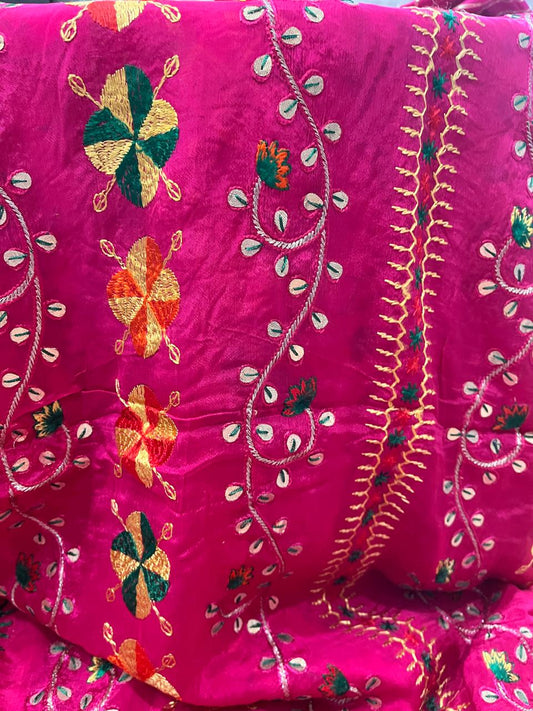 Phulkari Majenta Gotta Patti Design Dupatta